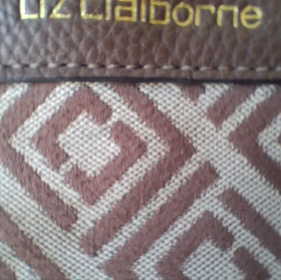Liz Claiborne Brown Patchwork Tote Bag Faux Croc & Snake Print Purse - Picture 2 of 4